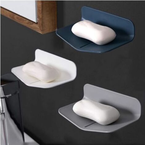 3pcs Porte Savon Ventouse Douche sans Poinçon Porte Savon Douche Drainable pour Salle de Bain Porte Savon Mural Adhesif pour La Cuisine (blanc, bleu, gris, 5.58.114.5cm)——, Ensoleillé (1/5)
