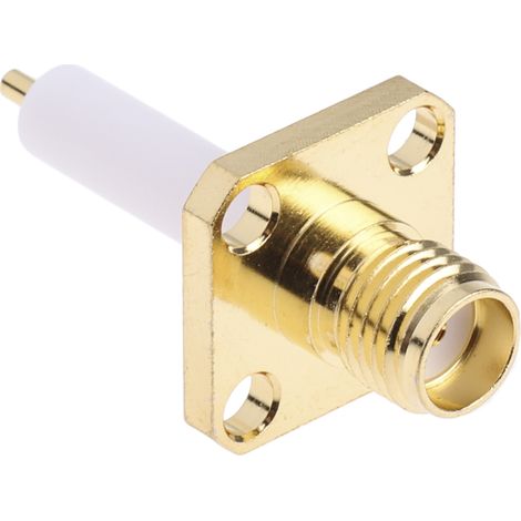 Connecteur coaxial RS PRO Femelle Droit, raccordement A souder 50O Montage sur Platine ( Prix pour 1 ) (1/3)