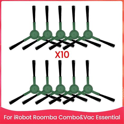 Packung mit 10 Seitenbürsten für iRobot Roomba Combo&Vac Essential Serie, Q0120 Y0140 Q0520 Q011 Y0110
