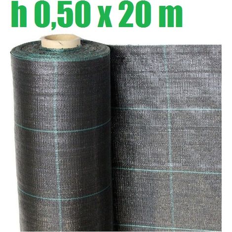 TELO PER PACCIAMATURA NERO QUADRETTATO TESSUTO POLIPROPILENE ANTISTRAPPO - mt 20 x 0,50 H