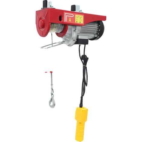Verricello elettrico, capacità 400 kg/800 kg, doppia modalità di sollevamento, rosso (1/2)