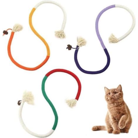 Jouets pour Chats - YD - 3pcs Corde à Mâcher - Nettoyage Dentaire - Couleurs Vives - Intérieur (1/4)