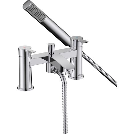Bristan Apelo Deck Mounted Bath Shower Mixer Tap + Hose + Shower Head Chrome