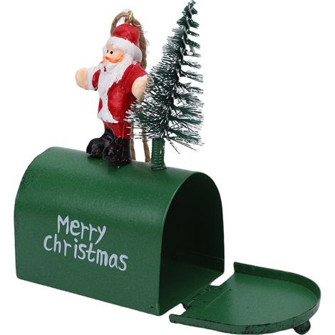 Ornement Déco Sapin de Noël Père Noël Rétro en Fer Suspendu pour Table Étagère Cheminée Bibliothèque Petite Boîte aux Lettres (1/5)