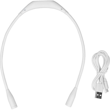 Lampe de Coll Rechargeable USB avec 3 NIVEAUX de Lumière & Flexible 360°, Lumière LED Douce pour Course à Pied, Lecture, Travail, Blanc