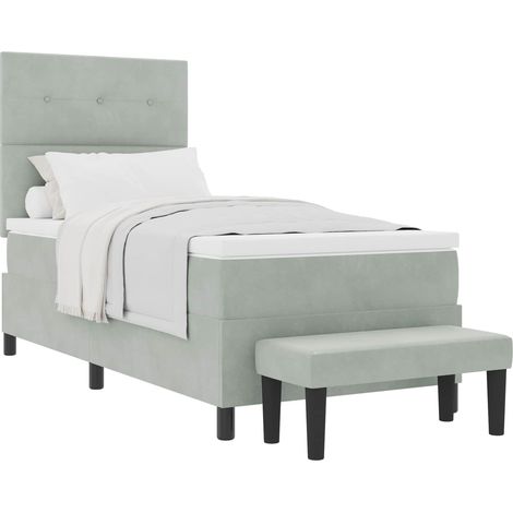 Maison Exclusive - Boxspringbett mit Kopfteil Hellgrau 200 x 80 c