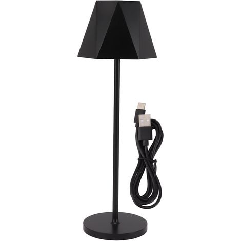 Ortviai Lampe de bureau sans fil LED, batterie rechargeable 5200 mAh, IP54, réglage continu de la luminosité, noir (1/5)