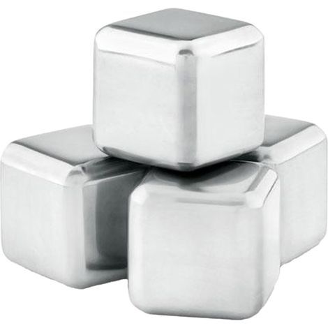 Cubitos de hielo reutilizables de acero inoxidable MidOcean Icy (paquete de 4) plateados (1/2)