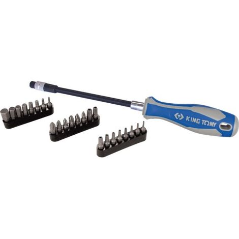 KING TONY - Tournevis flexible porte embouts magnétique 1/4" + embouts
