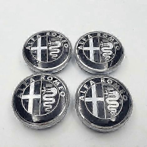 Alfa02 - Enjoliveurs centraux 60 mm, lot de 4, Alfa Romeo argentés, taille unique 25-26 pouces (1/2)