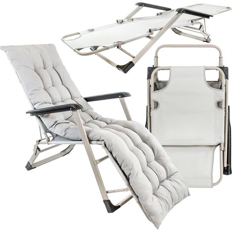 Cojín plegable para tumbona de jardín o playa, silla de gravedad cero, cama de camping (1/5)