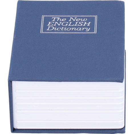 Mini coffre-fort factice en forme de livre, boîte à bijoux et argent avec serrure et clés, bleu, pour la maison ou le bureau (1/5)