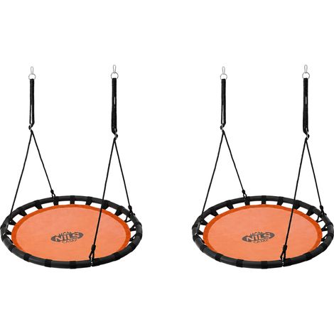 Orange Saucer Swing, Outdoor Play, 40-Inch Diameter, 2-Pack (1/5)