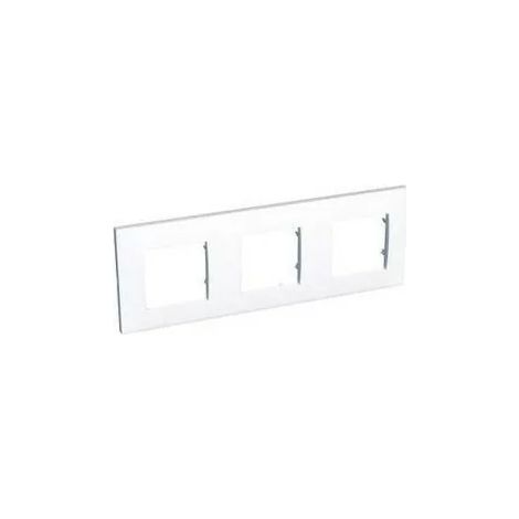 Schneider ALB44657 - Placa Altira de 3 postes - distancia entre ejes de montaje horizontal 71 mm blanco polar