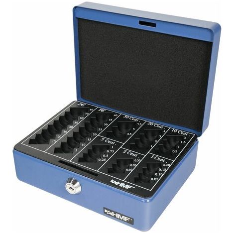 HMF 308-05 Geldkassette Euro-Münzzählbrett, 20 x 16 x 9 cm, blau (1/5)