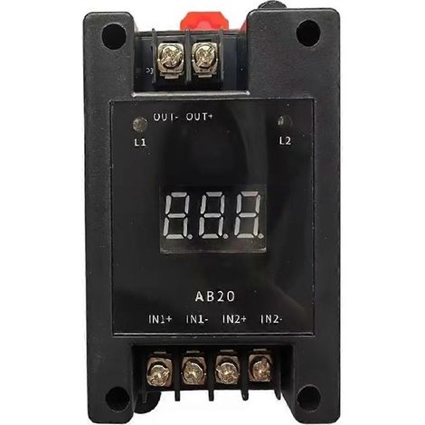 Commutateur de transfert automatique à double alimentation AB20D avec affichage numérique automatique DC5-60V Max 20A/canal
