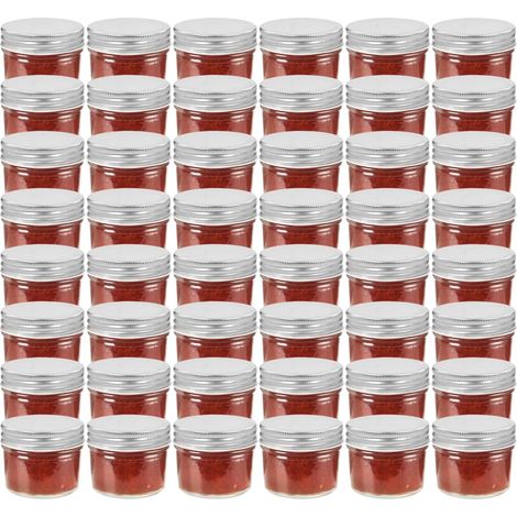 Marmeladengläser mit Silbernen Deckeln 48 Stk. 110 ml