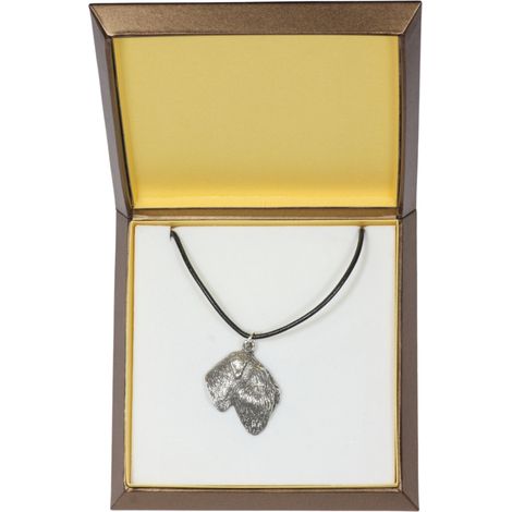 Terrier nero russo - collana con cane in confezione regalo, medaglione placcato argento per gli amanti dei cani, ciondolo di grande effetto di Art-Dog (1/5)