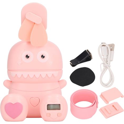 Mini ventilateur de téléphone portable en forme de dessin animé, pliable, rechargeable USB, pour voiture, rose (1/5)