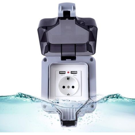 Wasserdichte IP66-Steckdose, wasserdichte Wand-Außensteckdose, staubdichte Wandsteckdose für den Innen- und Außenbereich