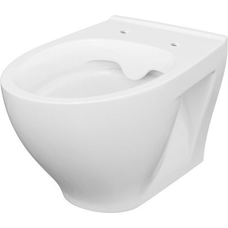 Cersanit – Cuvette pour WC suspendu DORMOWC – Céramique – Longueur standard – Adapté PMR – Design moderne et épuré (1/5)