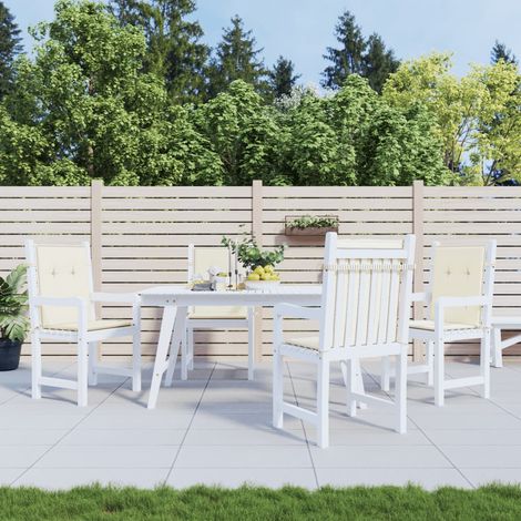 Lot de 4 Coussins de chaise de jardin bas,Coussins de Chaise Dossier Siège Confortables crème -AD61892 (1/5)