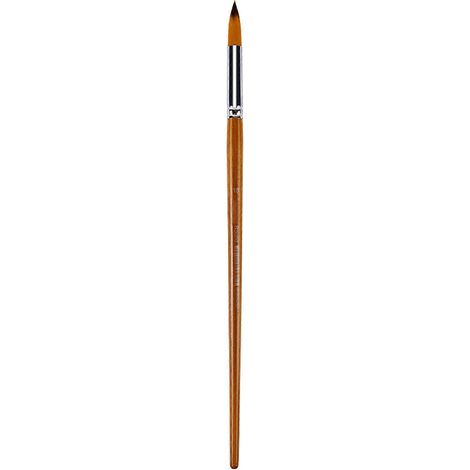 Pinceau professionnel plat/rond/éventail pour peinture acrylique, aquarelle et huile, manche en bois, poils en nylon multicolores (1/5)