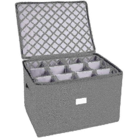 Boîte de rangement pliable pour 12 verres à vin ou bouteilles de vin. Peut également servir pour ranger des vêtements. Shlm-YL (1/5)