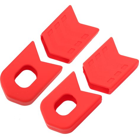Lot de 4 protections de manivelle en silicone rouge pour VTT et vélo de route. (1/5)