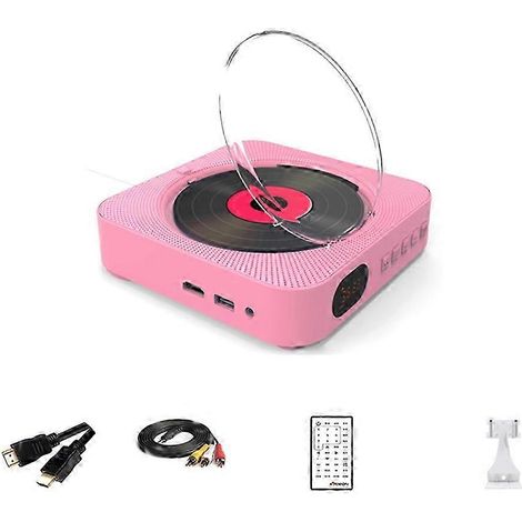 Lecteur audio multifonction VCD, CD, DVD, enceinte Bluetooth, radio FM, fixation murale, interface AUX, avec télécommande (version européenne) (1/5)
