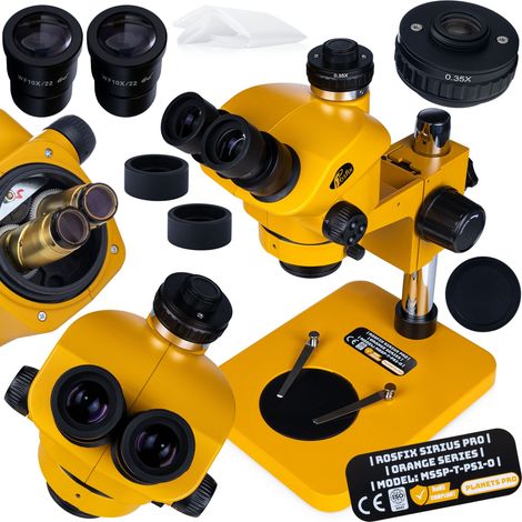 Rosfix Sirius Pro MSSP-T-PS1-O - Microscopio estereosc贸pico trinocular  Zoom 7-50x  Greenough Optics  WF10X/22 