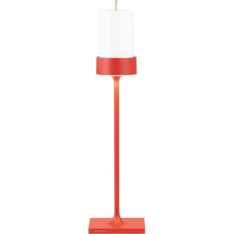 Perpetua Lampe De Table Rechargeable À Led H-Tall Structure En Aluminium Moulé Sous Pression, Finition Couleur Rouge, Design Sans Fil Professionnel (1/5)