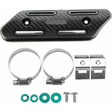Ulisem Protezione termica universale antiscottatura per scarico moto, compatibile con moto CRF, colore nero.