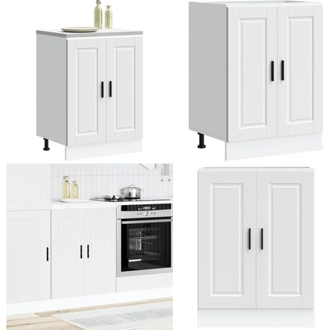 Mueble bajo de cocina Porto madera contrachapada blanca - Almacenamiento cocina - Gabinete cocina
