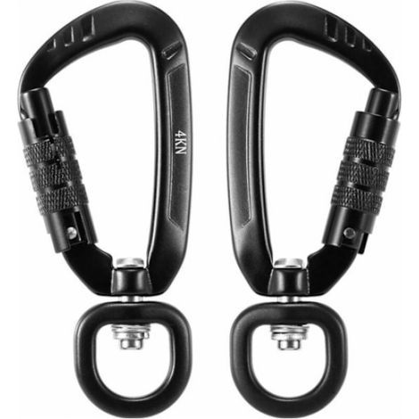Mousqueton rotatif à 360°. 4 kN. lot de 2. noir (1/5)