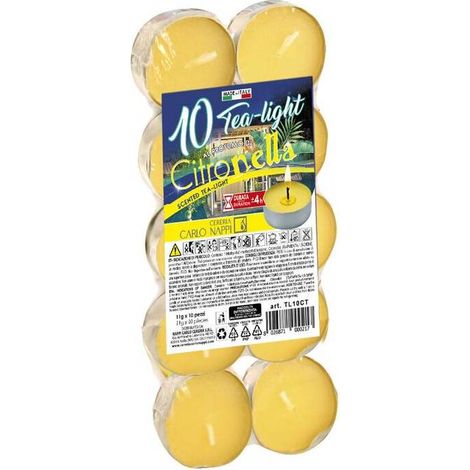 24 x CITRONELLA TEA LIGHT MADE IN ITALY D  3,6X1,7 10 PZ