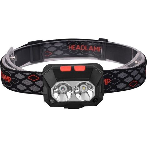 Lampe frontale puissante rechargeable par USB, 6 modes d'éclairage, 1000 lumens, étanche IPX4, autonomie de 6 à 8 heures, idéale pour la pêche, le camping, la lecture, la randonnée et le vélo. (1/5)