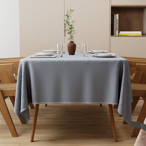 Nappe lavable gris 85x85cm carrée en polyester, résistante aux rayures, protection anti-taches, nappe pour l'extérieur, jardin, salle à manger, fêtes et ménage (1/5)