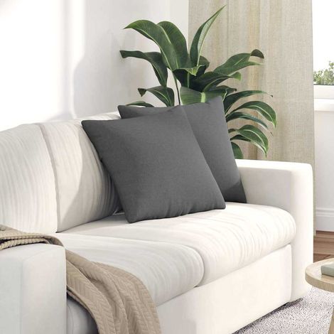 Sofakissen 2 pcs Dunkelgrau 45 x 45 cm Stoff