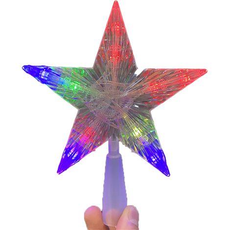 Étoile Pour Sommet De Sapin De Noël - LED Clignotante Multicolore - Décoration De Fête Et Intérieur - 1 Pièce (1/5)
