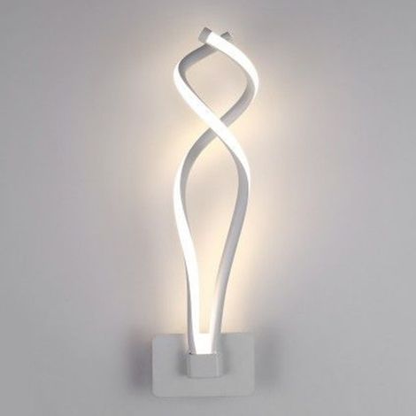 TRADE SHOP - Applique Led Da Parete 18w Moderna Intrecciato Bianco Lampada Luce Naturale 00107 -