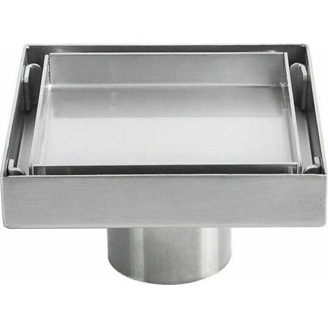 Siphon de sol invisible en acier inoxydable 304 drain de sol déodorant épaissi carré 1010cm (1/5)