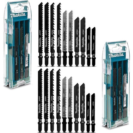 Makita 20 Piece Jigsaw Blade Set 50mm 70mm Wood Metal Plastic Aluminium + Case (1/4)