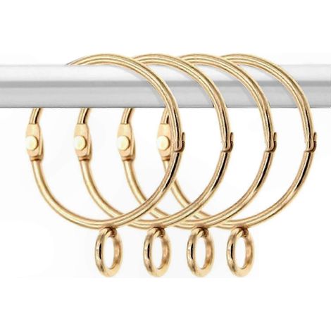 30-teiliges Set goldener Gardinenringe mit Ösen, rostfreie Metallhaken für die Heimdekoration, luxuriöse Gardinenschlaufen (1/5)