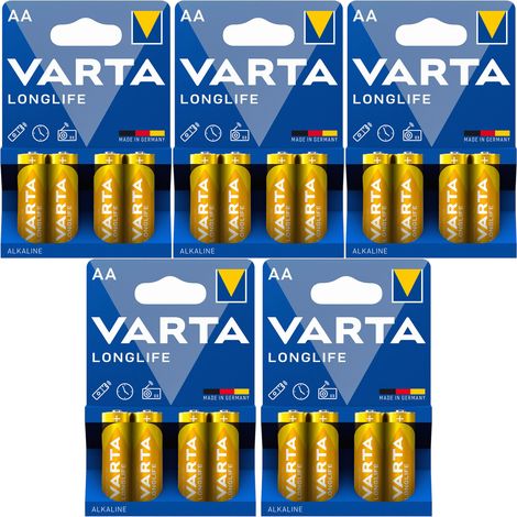 Pilas alcalinas Varta LL AA LR06 para control remoto de reloj de escala (4 unidades x 5) (1/5)