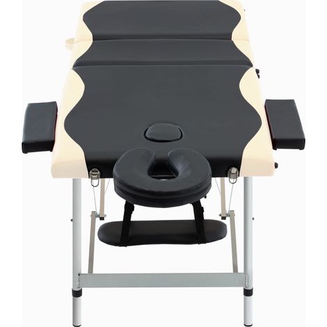 Table de massage pliable 3 zones Aluminium Noir et beige CFW267391 (1/5)
