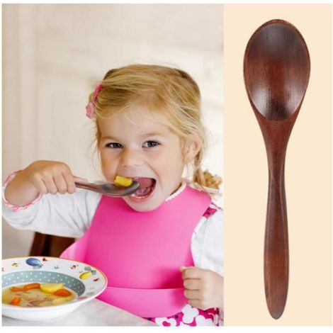 Cuillère En Bois - 14,5 Cm - Pour Miel Café Thé Confiture - Lot De 5 (1/5)