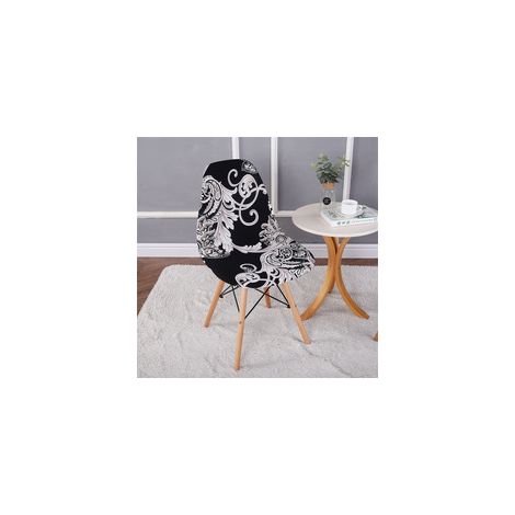 TAISHENGDA-Lot de 2 housses de chaise extensibles motif coquillage, housse de chaise moderne imprimée antidérapante et anti-poussière
