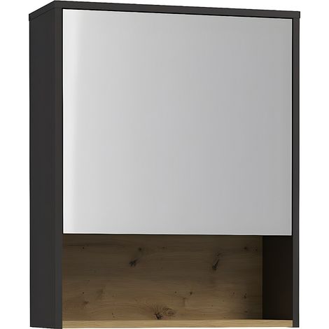 Armadietto a muro da bagno 60 cm Antracite - YANGRA