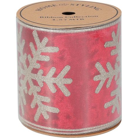 Nastro per decorazioni natalizie con motivi decorativi e strass da 457 cm -Champagne / Stile 1 (1/4)